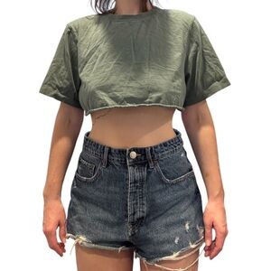 Extremely Cropped Forest Green Crop Top